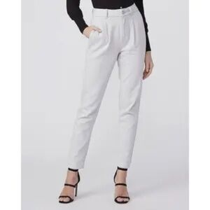 Paige Pleated Simone Trousers Platinum Grey Size 25 NWT